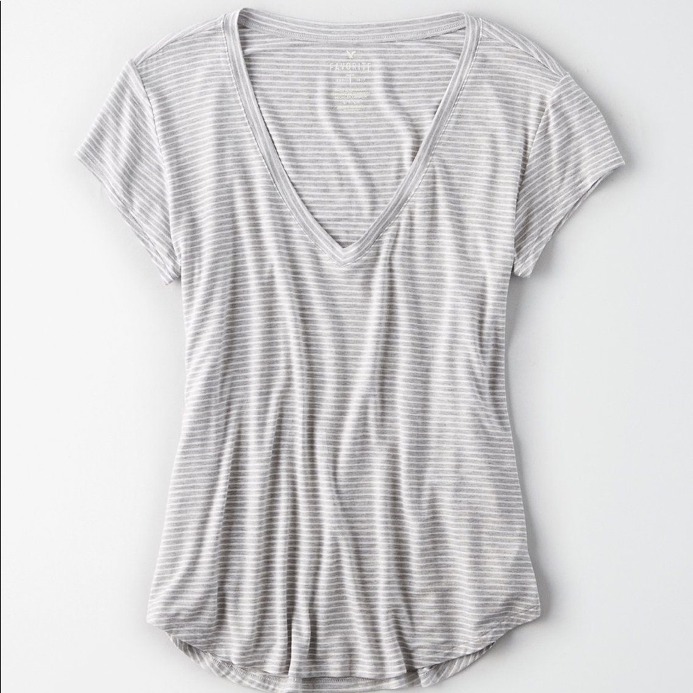 Grey and white soft and sexy v neck!